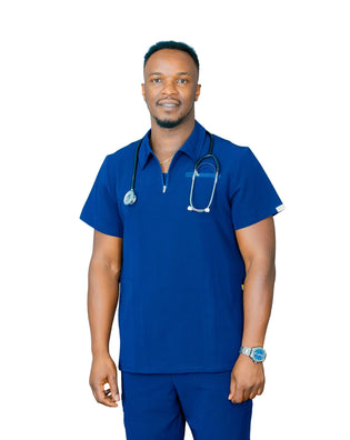 The Bo – Men’s Scrub Top – Collared Zip Front, Classic Fit