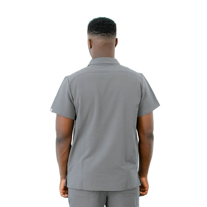 The Bo – Men’s Scrub Top – Collared Zip Front, Classic Fit