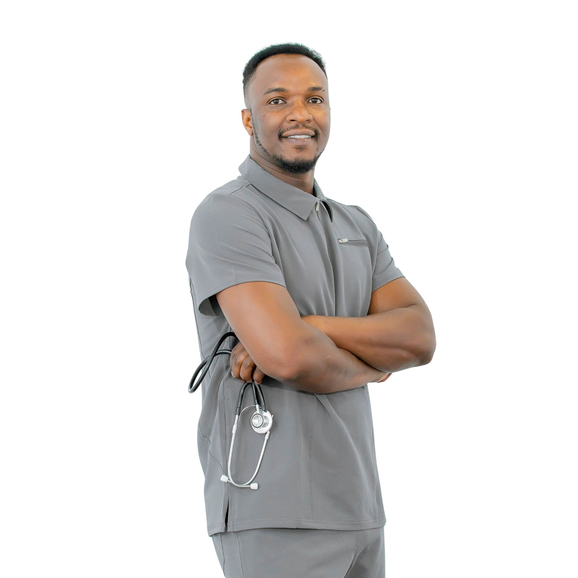The Bo – Men’s Scrub Top – Collared Zip Front, Classic Fit - Image 6