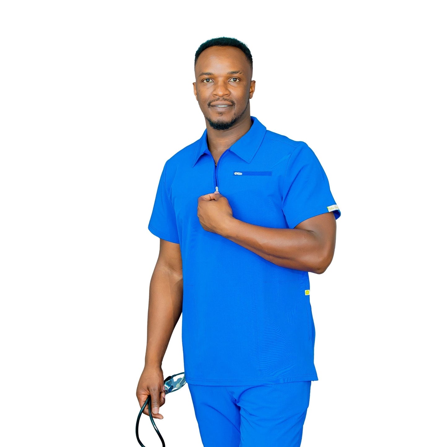 The Bo – Men’s Scrub Top – Collared Zip Front, Classic Fit