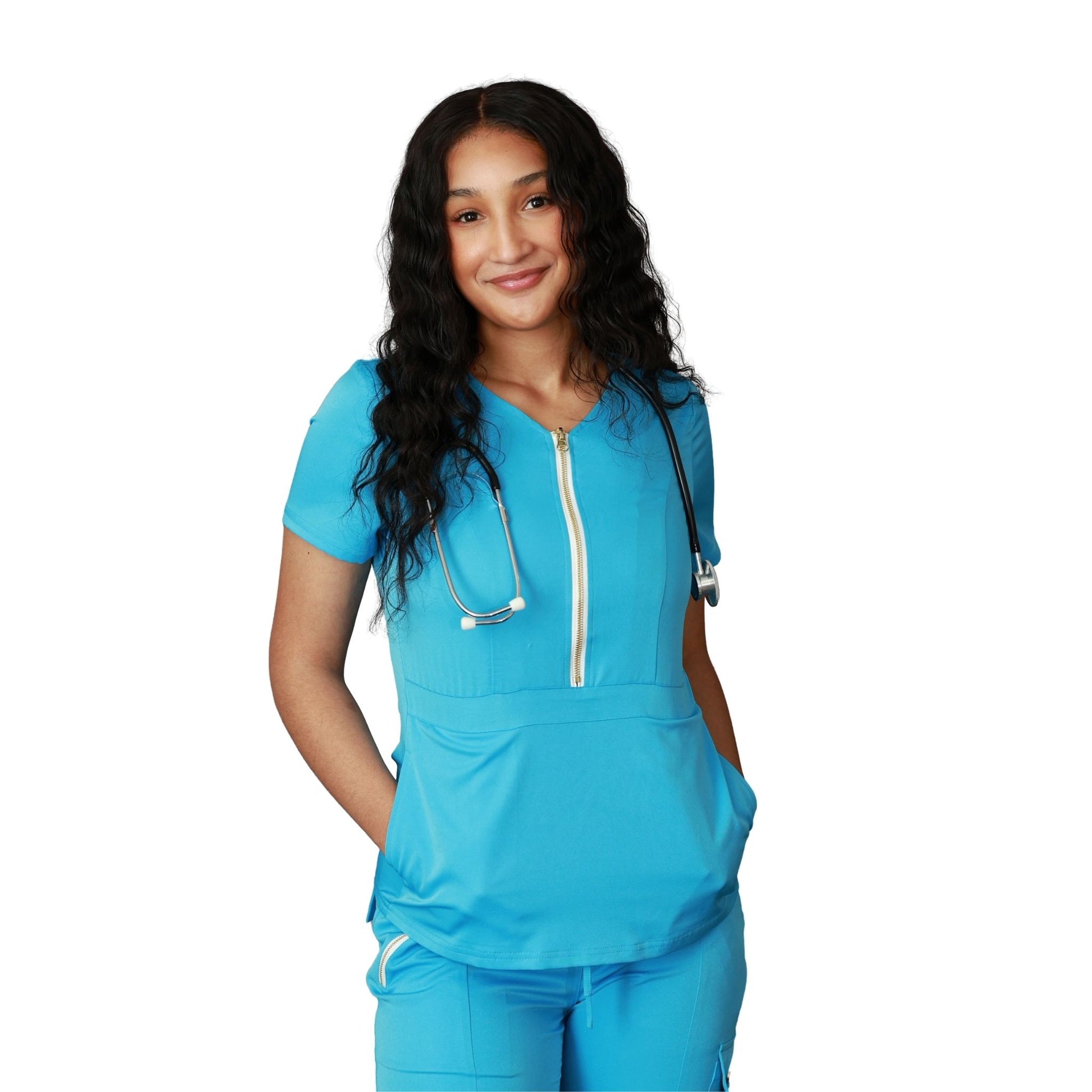 The Kiki – Women’s Scrub Top – Half Zip, Modern Fit - Image 9