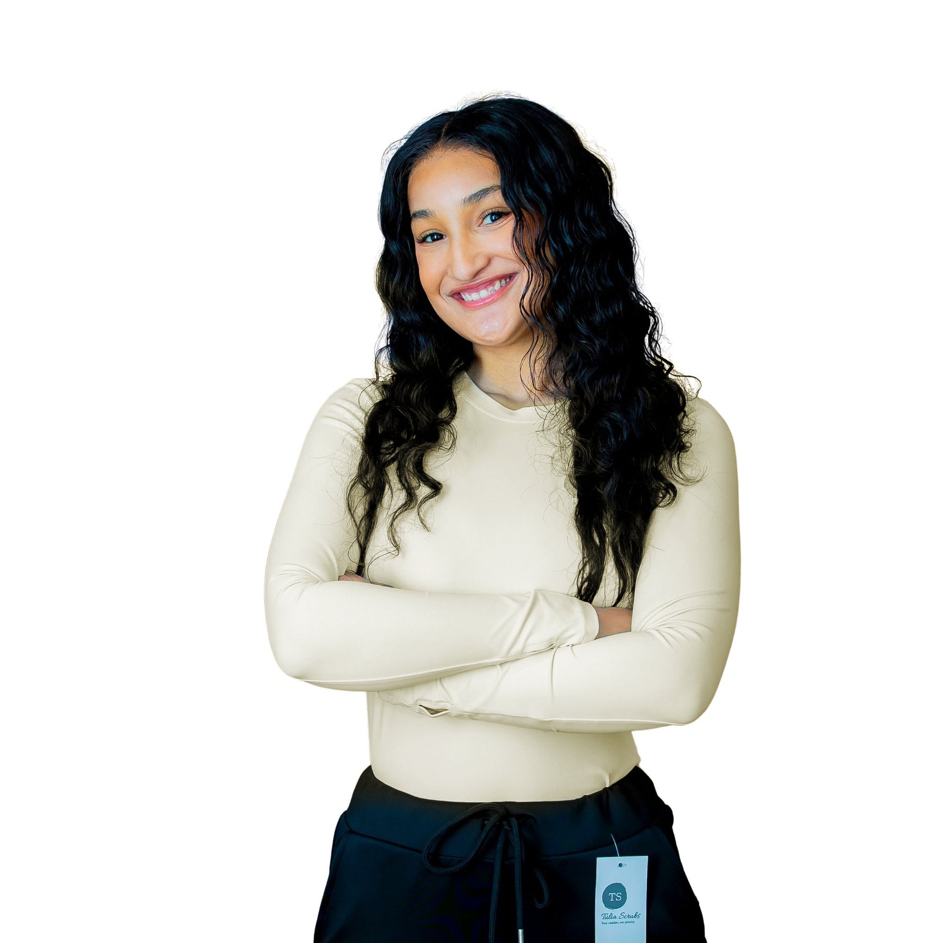 The Amara – Women’s Underscrub Top – Long Sleeve, Fitted - Back View